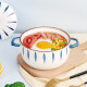 Baijie ceramic instant noodle bowl with lid double-ear soup bowl with lid 900ml soup basin instant noodle bowl