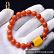 Ouzheni Nanhong Bracelet Baoshan Agate Single Circle Full Flesh Persimmon Red Bracelet Beeswax Bucket Blood Pearl Chinese Valentine's Day Gift