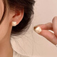 Bai Qixin Small Sugar Cube Pearl Earrings Ear Clip Women's Light Luxury High-Quality Temperament Earrings 2024 New Autumn and Winter Earrings Small Sugar Cube Pearl Earrings Champagne Color