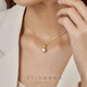 Meluxe18K gold akoya seawater pearl necklace pendant single round flower series birthday gift for wife Akoya8-8.5mm, with silver chain