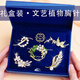 Ancient brooch, high-end ladies light luxury corsage gift box, exquisite niche pin buckle, birthday gift for ladies, practical T328 literary and fresh brooch 5-piece set