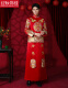 Red makeup Jiaxiuhe clothing couple's style Chinese wedding dress men's and women's suit 2024 new wedding dress heavy industry couple toasting suit men's [heavy industry Pan Jinxiu] S