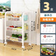 Jiuqiangu multifunctional kitchen and room storage rack floor-standing storage rack mobile storage trolley vegetable rack snack rack 5694