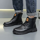 Warrior Martin boots mid-high top casual shoes trendy men's boots versatile men's shoes WXP (WZ)-2140 Black 43