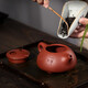 Centennial Liyong Yixing purple sand pot pure handmade raw mineral clear cement cow cover stone scoop pot Kung Fu tea set teapot 340ml