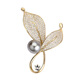 Violet (violet) rosemary brooch women's imitation pearl high-end exquisite corsage anti-exposure suit small fragrance mother's day gift new year's holiday new champagne gold