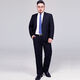 
Cszxx large size suit men's suit shirt pants three-piece set for men's work interview professional formal wear fat man wedding dress Navy blue XS (suitable for 90-100 Jin [Jin equals 0.5 kg])