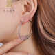 Luo Hua Cing Chun PT950 platinum earrings for women, oversized earrings, earrings, earrings, earrings, exaggerated personality platinum earrings, inner diameter 5cm