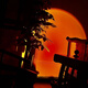 Yaotian Sunset Ambient Light Sunset Sunset Light Photo Internet Celebrity Floor Lamp Sunset Red Grand Circle Ambient Light High-Low Telescopic Sunset Red-30W