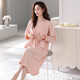 Victoria style nightgown with breast pad for women spring and autumn new pure cotton long-sleeved dress pajamas for women to wear at home in autumn 673 soft pink (with breast pad) L 160-165c100-125Jin Jin equals 0.5 kg