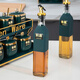 Zhengye kitchen seasoning box seasoning utensil set household oil pot oil bottle ceramic seasoning jar oil salt sauce vinegar storage rack green glazed square jar 15-piece set