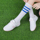 Diffany No Spee-up Damen-Fußballschuhe für Mädchen Grund- und Sekundarschüler, die Nägel tf Klettverpackung Gummi-Resistente Trainingschuhe Anfänger 9275 Klettverschlüsse weißer Quetschnägel 31