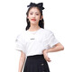 
Ikano I.KARNOW summer white children's top lace lace girl T-shirt pure cotton princess big children's half-sleeved summer girl short-sleeved trendy t 9955 white + 9922 white 170
