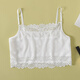 Silk tube top underwear for women, anti-exposure inner vest, sexy lace, black, white, small suspenders, summer, white (vertical stripes) M