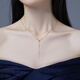 Laomiao 18K gold necklace, needle style Chopard chain, clavicle chain, women's fashionable and versatile plain chain, gift for girlfriend and mother, 18K gold versatile needle style Chopard chain, about 1.6g