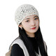 Dai Shilin DSL white hair covering headwear, daily wear for women, high-end summer covering artifact, top of head, youthful and fashionable hair cover, hairband net, khaki flower hat M (55-58cm)