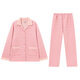 Darli three-layer air cotton quilted pajamas for couples autumn and winter pure cotton long-sleeved men and women warm thick sandwich home wear set T8235105-065-medium pink female XL