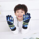 Ouyu children's ski gloves winter warm boys five-finger thickened children's outdoor play snow gloves B1286 dark blue