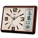 Compas table clock living room clock desk clock quartz clock clock modern calendar temperature bedside clock 3001 imitation wood 26cm