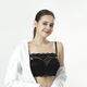 PI Aishi 2-piece anti-exposure tube top artifact with summer thin style, versatile lace low-neck breast cover, strapless, black + black - 2-piece wipes, one size fits all