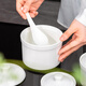 Guoyue Jingdezhen bone china pure white stew pot, underglaze color ceramic steamed egg bowl with lid, household bird's nest supplement thermal insulation stew pot, 1 pure white 5-inch stew pot