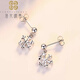 Falling Flowers Crying Spring pt950 platinum snowflake earrings platinum small ear hook temperament earrings women's versatile earrings earrings