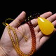 OUCERNY beeswax pendant natural amber raw stone full of honey chicken oil yellow water drop necklace pendant for men and women Russian material 3-5g