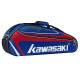 Kawasaki KAWASAKI badminton bag shoulder backpack tennis bag men and women independent shoe bag badminton racket bag 8327 blue and red