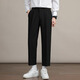 Dingfengbaoluo autumn drape suit pants men's straight loose wide-leg casual pants advanced slim C58 black M