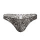 Magnificent Men's Leopard Print Sexy Underwear T-Pants with Exciting Pouch T-Pants Narrow Brim Sexy Men's T-Pants Brown M