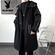 Playboy Windbreaker Men's Jacket Mid-Length Summer High-Level Men's Coat 2026 New Summer Men's Large Size Men's Clothing Black M 100-120Jin Jin is equal to 0.5 kg