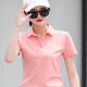 MEILAIYIN collared half-sleeved cotton T-shirt women's new trendy lapel sports casual short-sleeved polo shirt tops women's summer Tye black 8123XL