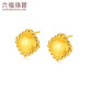 Lukfook Jewelry Pure Gold Silk Gold Buttons Gold Earrings and Earrings as Gifts Priced GJGTBE0016 3.83g (including labor cost 740 yuan) with silicone ear plugs