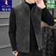 Woodpecker's new high-end winter double-sided men's vest for cold protection and warmth, lamb velvet vest for outer wear with thickened winter clothes, brown/double-sided vest XL Recommended 135-150Jin Jin equals 0.5kg