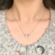 Nilan PT950 platinum necklace for women, double-layer butterfly simple temperament pendant, clavicle chain for girlfriend's birthday, bow necklace, small and fresh