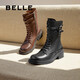 百丽（Belle）周雨彤同款平行雨宙英伦马丁靴女短靴3KW60DZ4 【周雨彤同款】深啡色 36 (230mm)