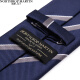 North Martin zipper tie for men, free of charge, easy-to-pull, formal business wear, 7.5cm wide, without collar clip, blue stripes