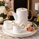 Hanming European high temperature resistant tea set Jingdezhen ceramic water set teapot living room home housewarming gift cup set 8-piece set/with rotatable tray gift box