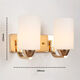 Yaotian simple modern fashion creative bedside glass wall lamp with switch living room lamp bedroom lamp aisle lamp indoor wall lamp gold double head without switch E27*16 watt LED three-color light bulb