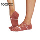 Toesox yoga socks, toe socks, non-slip, Pilates dance sports socks, taro powder (full toe) S (size 34~38)