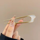 Ball head hair artifact fixed comb hairpin simple temperament U-shaped hairpin for women 2023 new hairpin headwear 9# gold pearl tassel hairpin