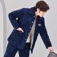 Xuanduoqi Herren-Pyjamas im Herbst und Winter eingedickt und Samtkoralle Velvet Dreischichtige Baumwolle warmes und junges Heimkleidungsstück im Winterstil C9902# Blau Männer [Milchvelvet] xxxl (165-200jin [Jin gleich 0,5 kg]) Drei-Layer-Verdickte verdickt