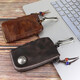GeremenGEREMEN Handmade vegetable tanned cowhide key bag retro cow wallet multi-function key bag storage bag SG139 coffee color
