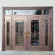 德骊嘉堂屋大门玻璃格子大门金刚纱门锌合金仿铜拼接门店铺门定制对开门 款式一