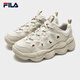 FILA Yang Mi's same style official pea shoes women's shoes dad shoes sneakers winter new sports casual shoes oatmeal brown-OM 38