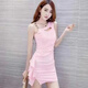 Quanyingyue sense sexy hollow air quality celebrity short hip-covering suspender dress cocktail party annual meeting evening dress trendy pink mall quality S recommended 70-80Jin Jin is equal to 0.5 kg