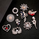 Dabuliu Korean style brooch for women, rhinestone scarf buckle, anti-exposure buckle, crystal pearl, crystal bow - Molan