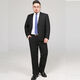 
Cszxx large size suit men's suit shirt pants three-piece set for men's work interview professional formal wear fat man wedding dress Navy blue XS (suitable for 90-100 Jin [Jin equals 0.5 kg])