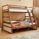 Youmanjia all solid wood children's bed and bed red walnut log bunk bed high and low bed safety arc children's furniture Nordic high and low bed only upper bunk 1.05*1.9 meters, lower bunk 1.35*1.9 meters