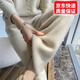 Or grassland Or prolific high-end cashmere temperament wide leg pants women's high waist wool cloud pants loose casual straight outer raw cashmere M